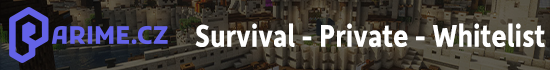 Banner Parime.cz - Private whitelist minecraft server